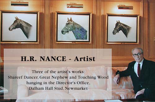 Harry Nance with three of his pictures
